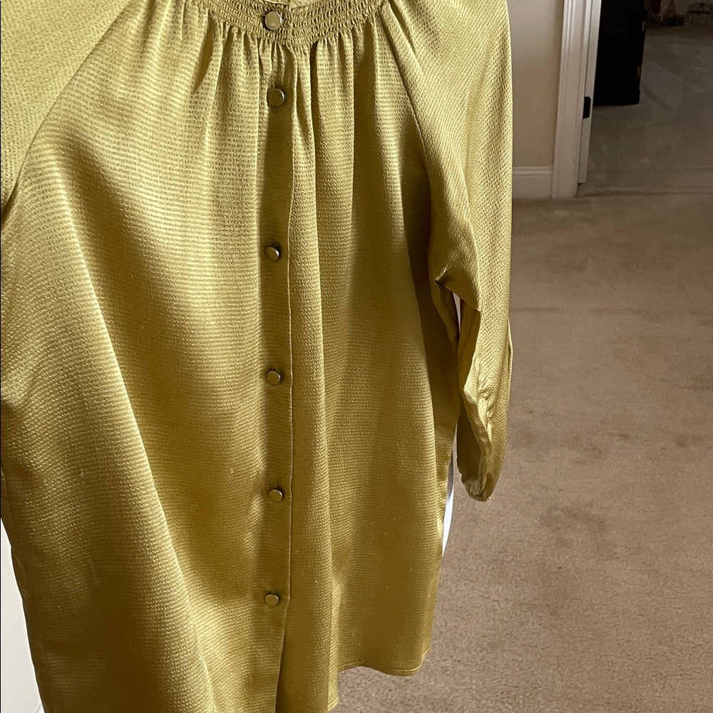 Ny Collection Gold Button-Down Blouse - image 3